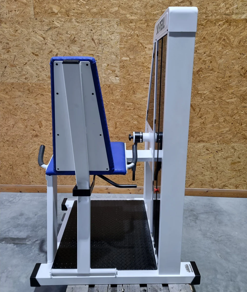Schnell Beinstrecker und Beinbeuger sitzend im Set 2 Geräte - Neu lackiert - Leg Curl und Leg Extension, Rahmenfarbe Weiß, Polsterfarbe Blau, gebraucht - überholter Zustand - Image 14