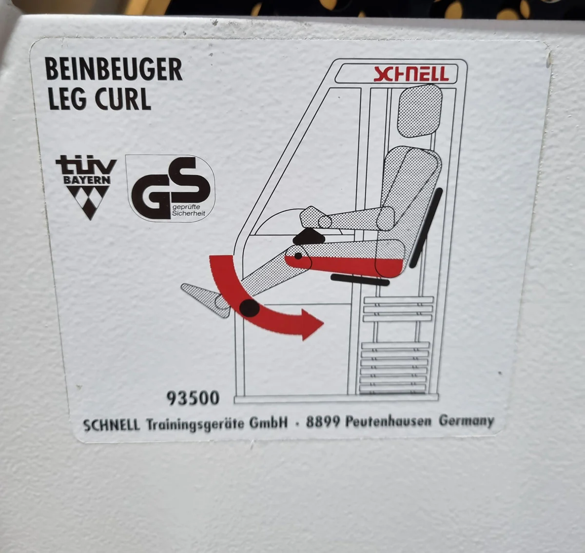Schnell Beinstrecker und Beinbeuger sitzend im Set 2 Geräte - Neu lackiert - Leg Curl und Leg Extension, Rahmenfarbe Weiß, Polsterfarbe Blau, gebraucht - überholter Zustand - Image 9