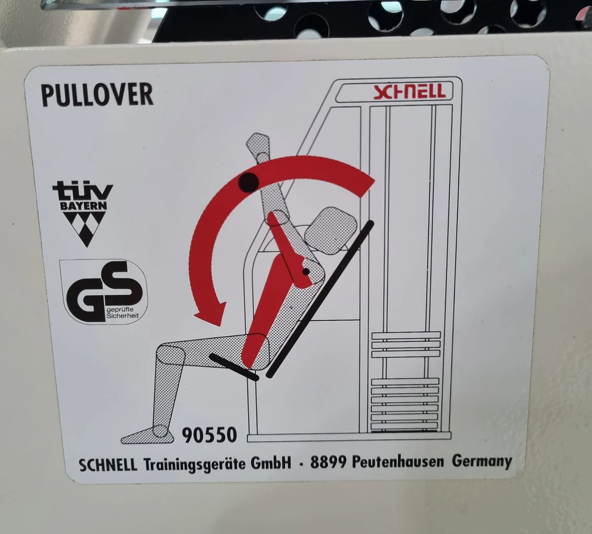 Schnell Pullover Maschine, Armhebemaschine, Überzüge - Target Kompakt Line - Oldschool Bodybuilding, Rahmenfarbe Weiß, gebrauchter - überholter Zustand - Image 10