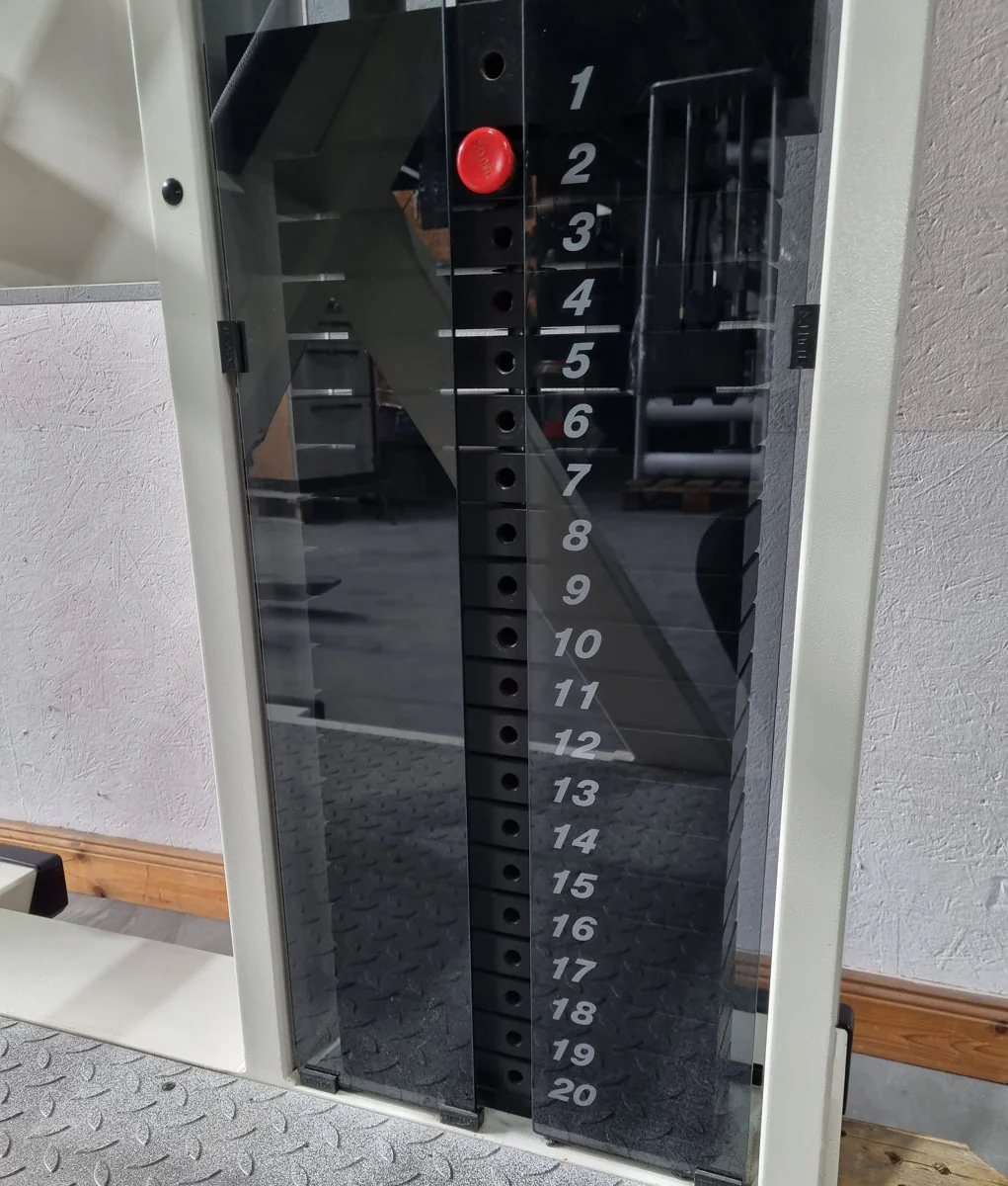 Schnell Pullover Maschine, Armhebemaschine, Überzüge - Target Kompakt Line - Oldschool Bodybuilding, Rahmenfarbe Weiß, gebrauchter - überholter Zustand - Image 12