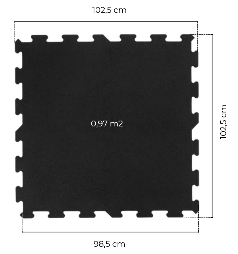 Sportboden aus Gummi, Puzzle Elemente, 20mm Stärke, Fitnessmatten, Fitnessboden, Bodenschutzmatten, Farbe Schwarz - NEU - Image 2