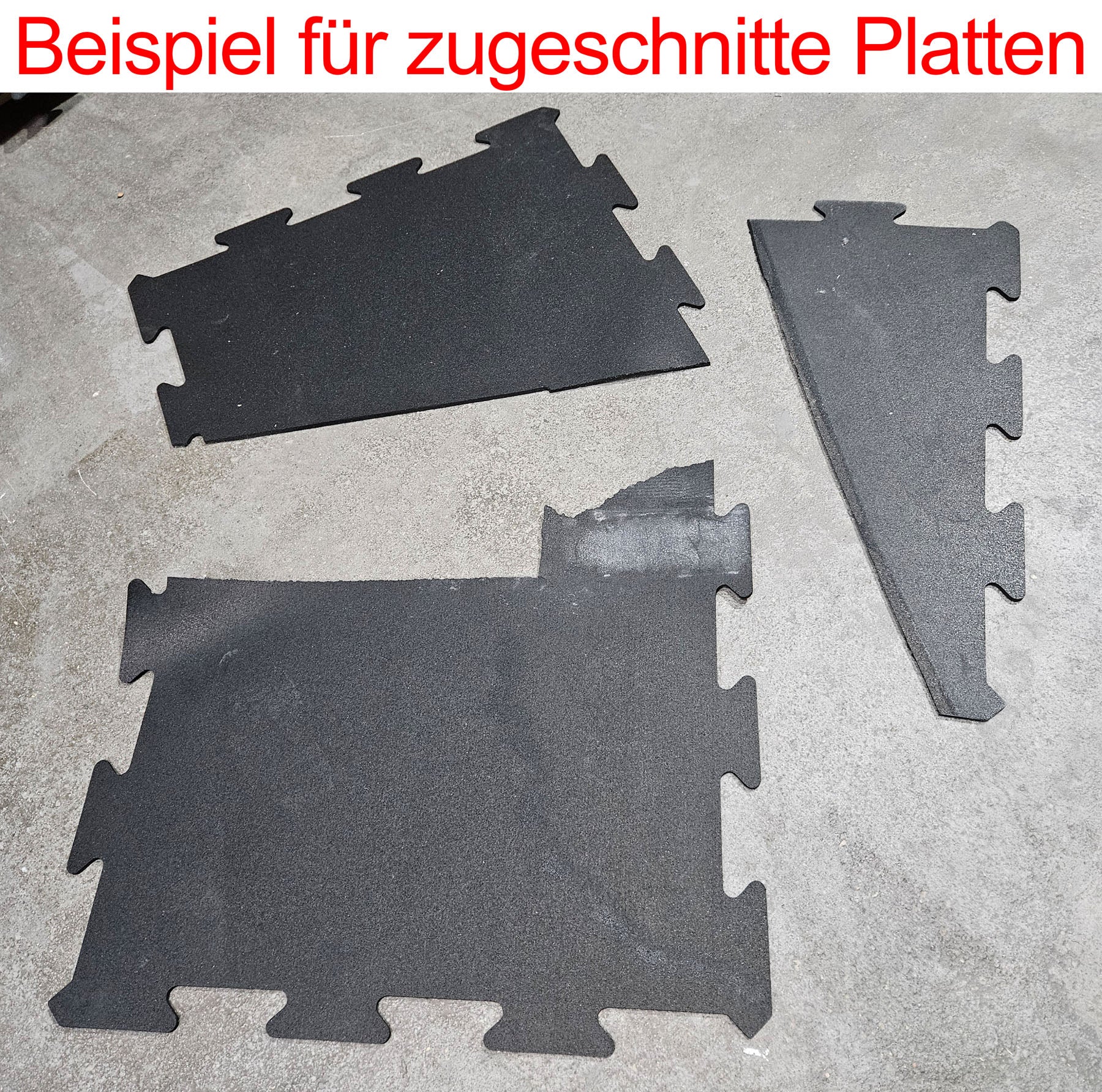 Sportboden Gummimatten, 100 QM = 100 Stücke 100x100cm, 9mm Stark, Plus diverse zugeschnitte Stücke, Farbe Schwarz, gebraucht - guter Zustand - Image 7