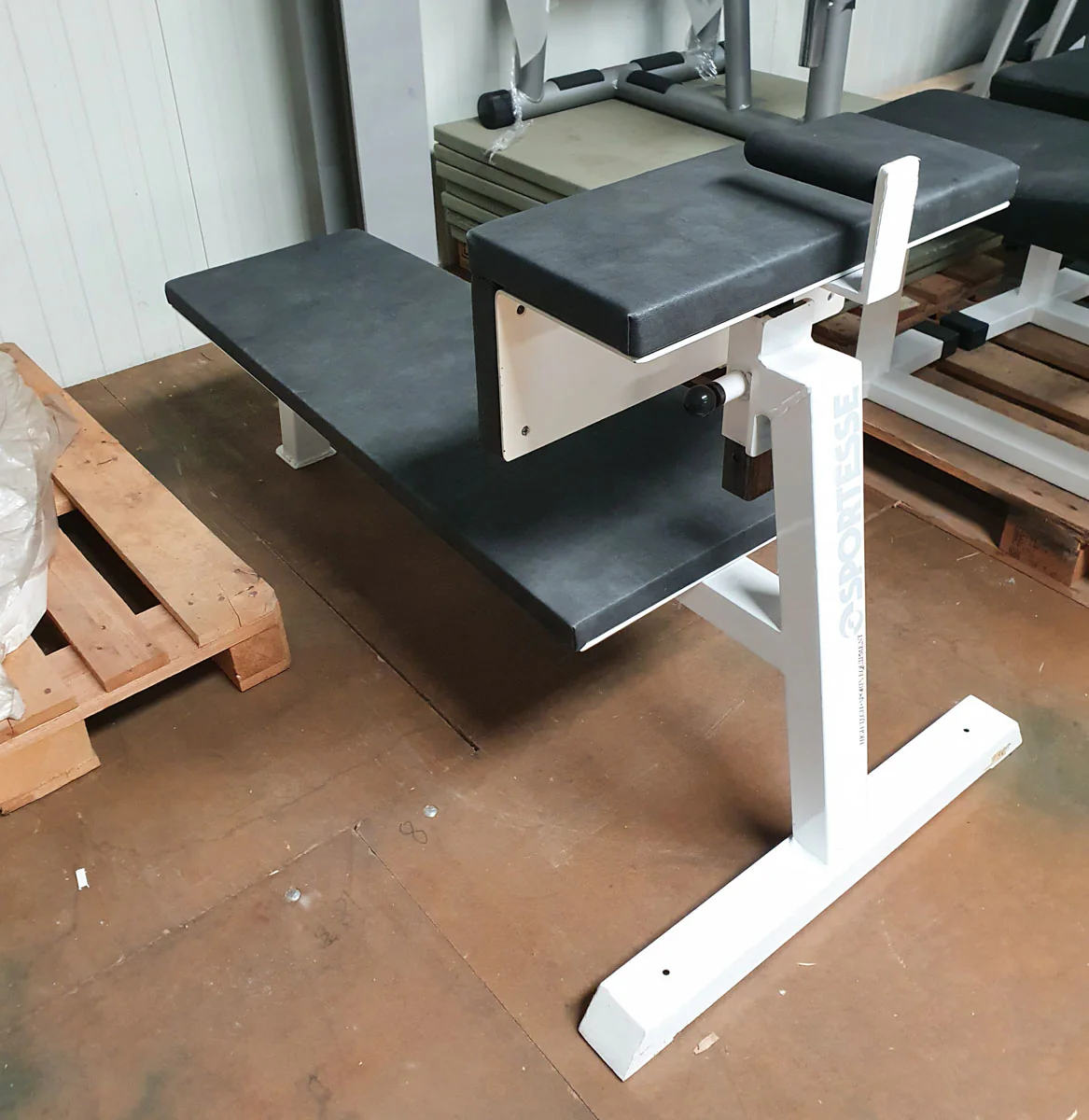 Sportesse Bauchbank, Decline/Abdominal Crunch Bench, Rahmenfarbe Weiß, Polster Schwarz/Granit, gebrauchter - geprüfter Zustand - Image 2