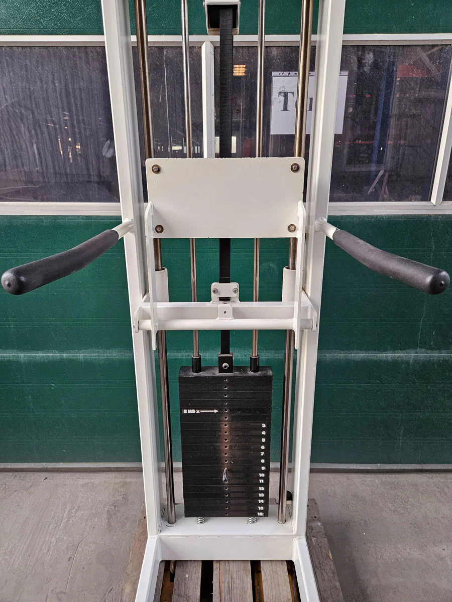 Sportesse DipChin, Dip-Klimmzugmaschine mit Gewichtsunterstützung, Rahmen Weiß, Polster NEU in Wunschfarbe, gebraucht - Image 5