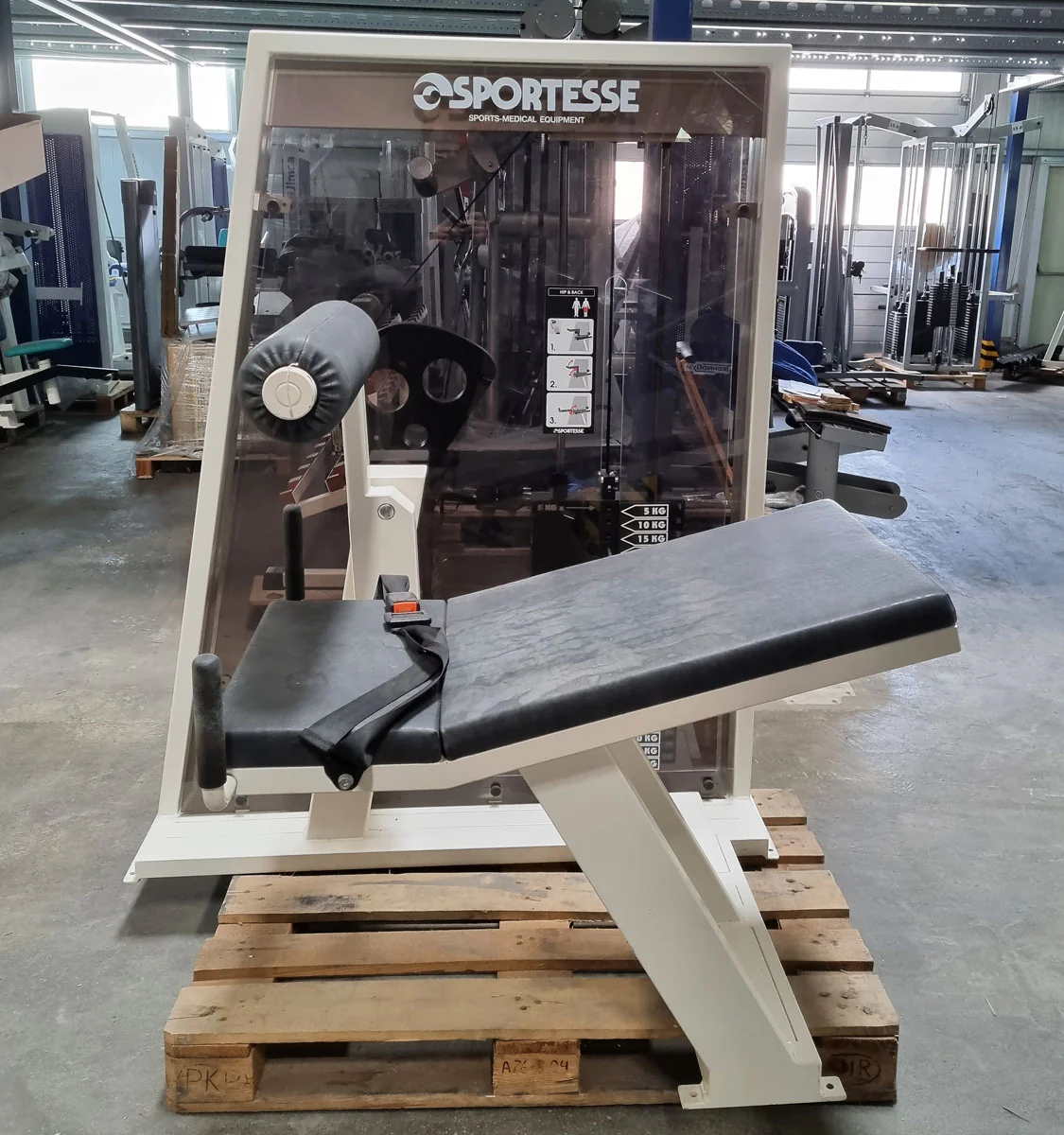 Sportesse Hip and Back Maschine, Hüfte und Rückenstrecker, Polsterfarbe Schwarz, Rahmenfarbe Weiß, gebraucht - geprüfter Zustand - Image 3