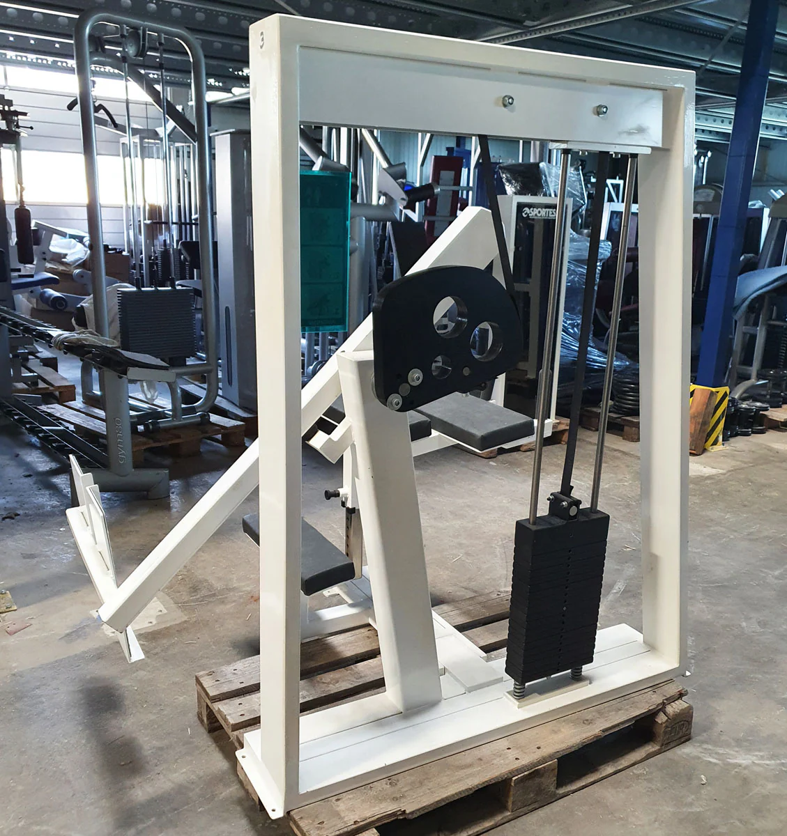 Sportesse Pomaschine, Gluteusmaschine stehend, Glute Isolator Raise, Rahmen Weiß, gebraucht - geprüfter Zustand - Image 4