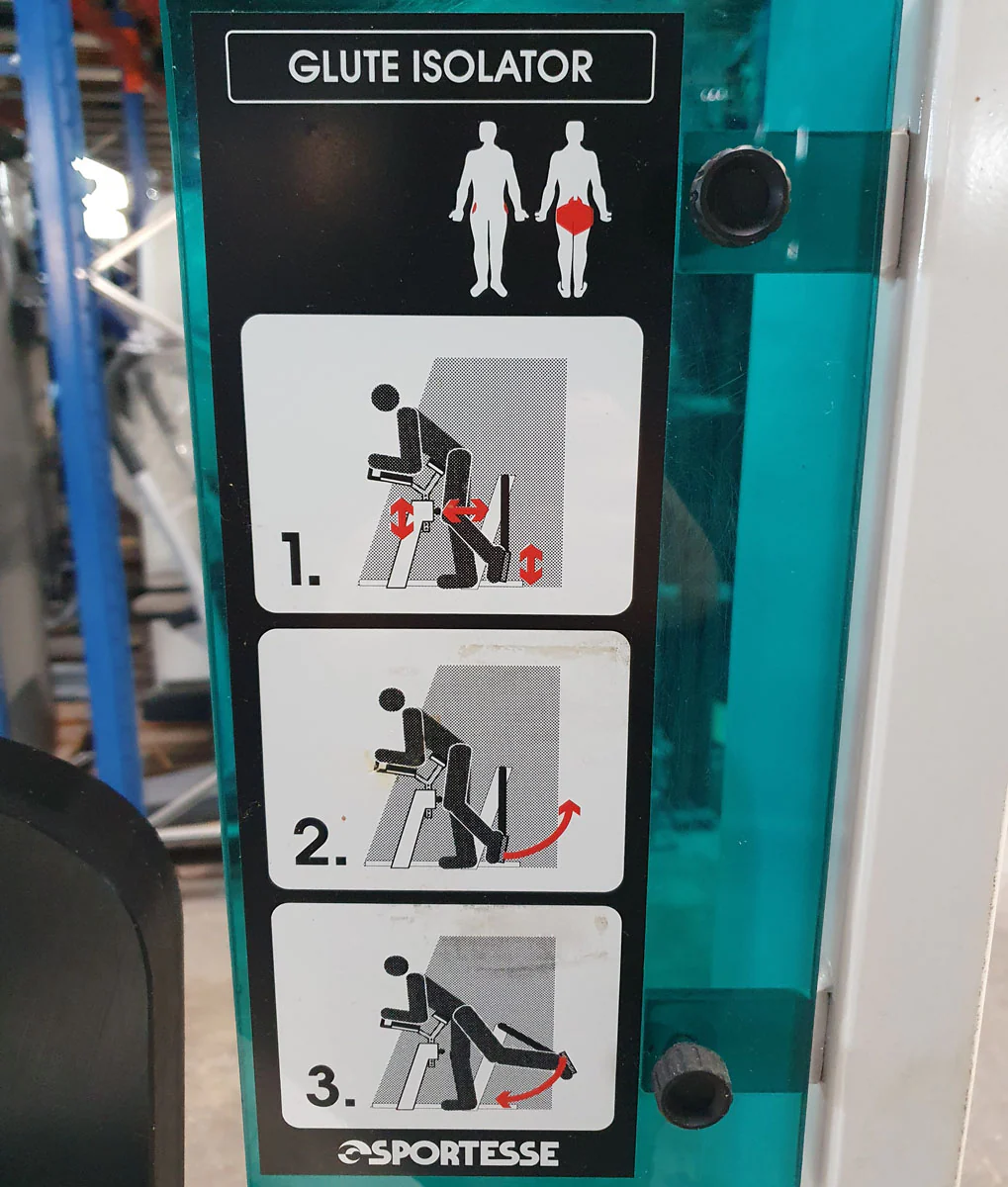 Sportesse Pomaschine, Gluteusmaschine stehend, Glute Isolator Raise, Rahmen Weiß, gebraucht - geprüfter Zustand - Image 6