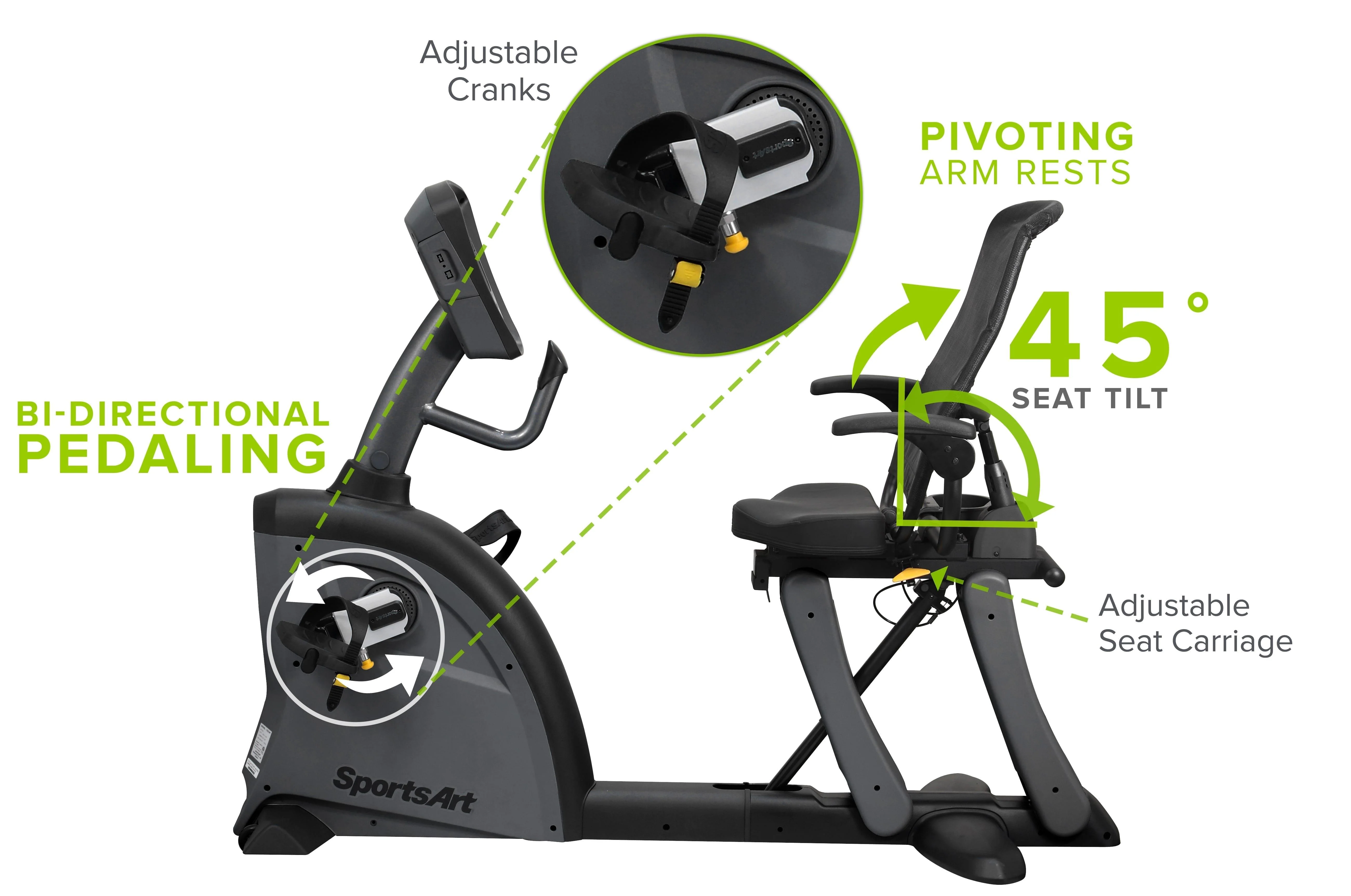 Sportsart Recumbent Bike, Liegeergometer C521M - Image 10