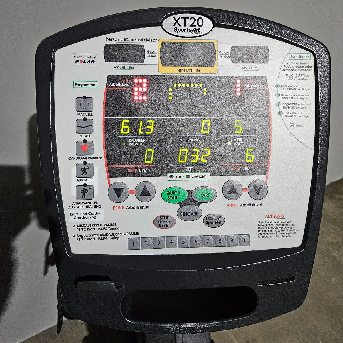 SportsArt XT20 XTRAINER Ergometer liegend und Oberkörperergometer für Arme wie beim Crosstrainer in einem Gerät, gebraucht - überholter Zustand - Image 15