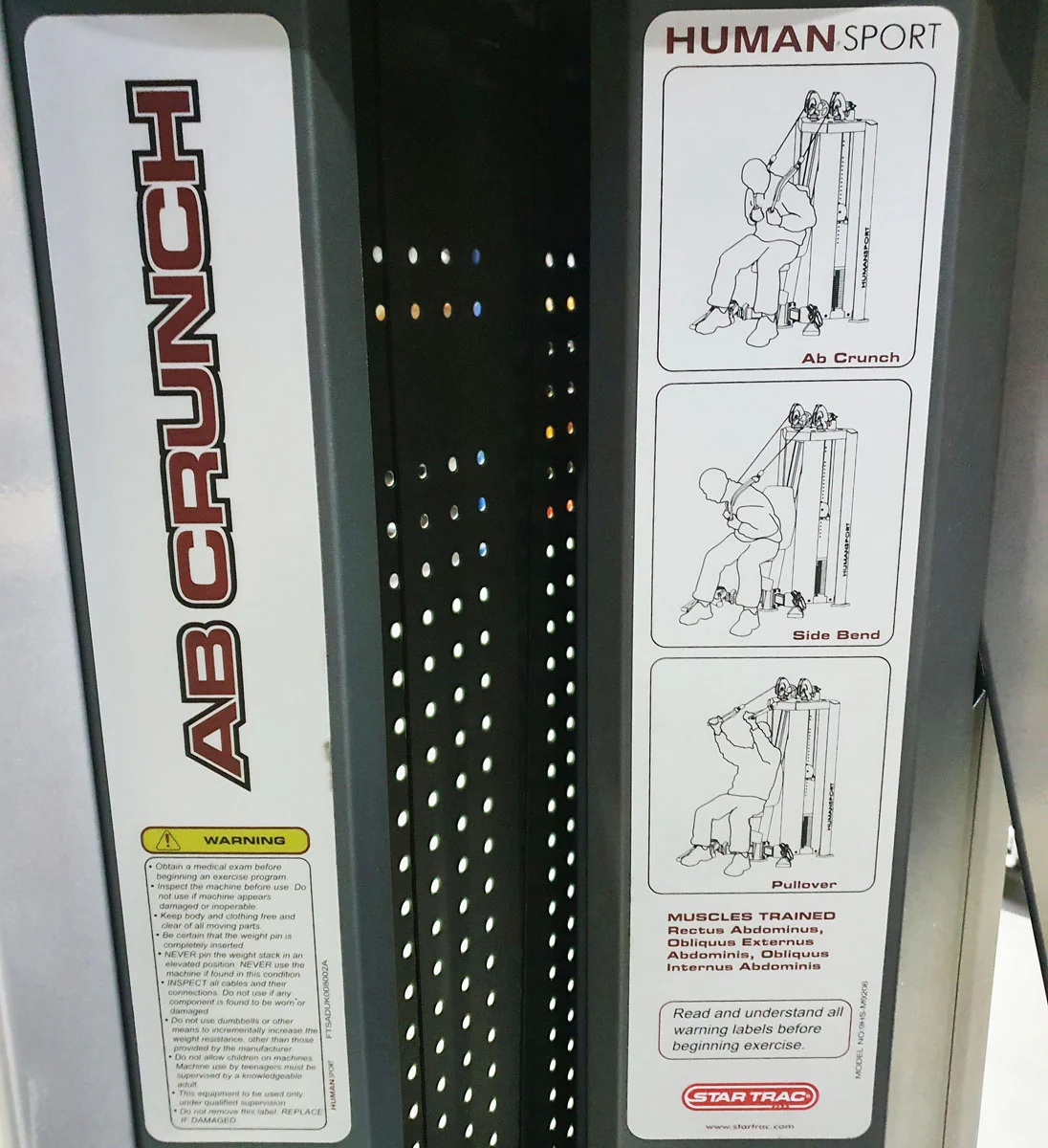 Star Trac Human Sport AB Crunch, Arm Curl, Bauch- und Bizepsmaschine, 2-in-1 Kombimaschine - Polster Schwarz, gebraucht - überholter Zustand - Image 7