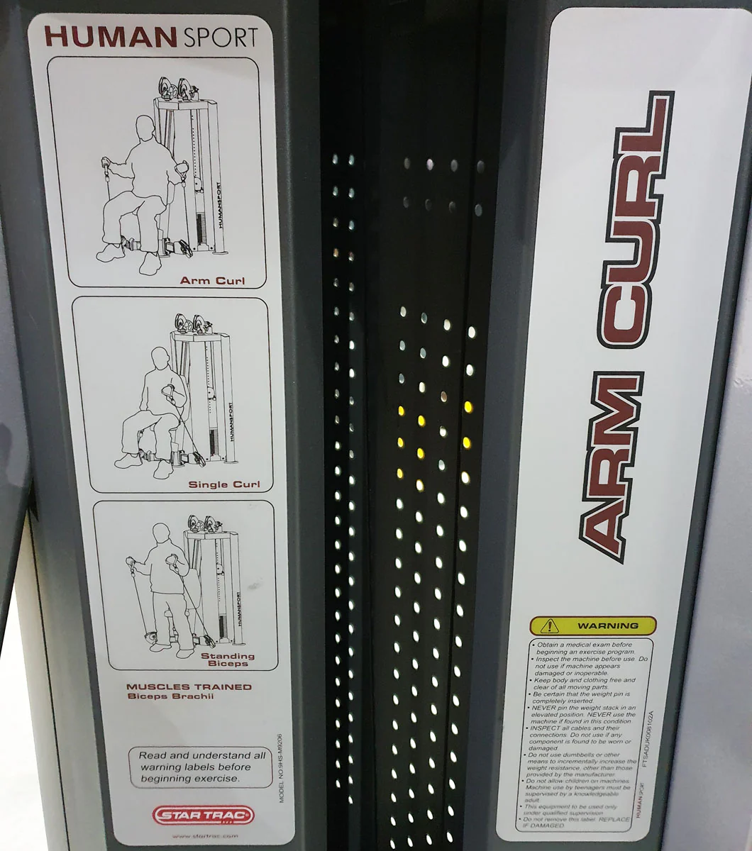 Star Trac Human Sport AB Crunch, Arm Curl, Bauch- und Bizepsmaschine, 2-in-1 Kombimaschine - Polster Schwarz, gebraucht - überholter Zustand - Image 8