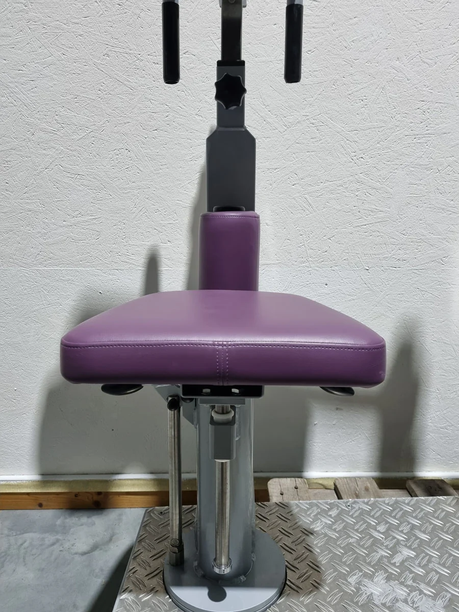 SVG HWS-Trainer, Hals und Nacken Trainingsmaschine, Halswirbelbsäule Kräftigung, Reha Line, Rahmenfarbe Silber, Polsterfarbe Lila, gebrauchter - überholter Zustand - Image 12