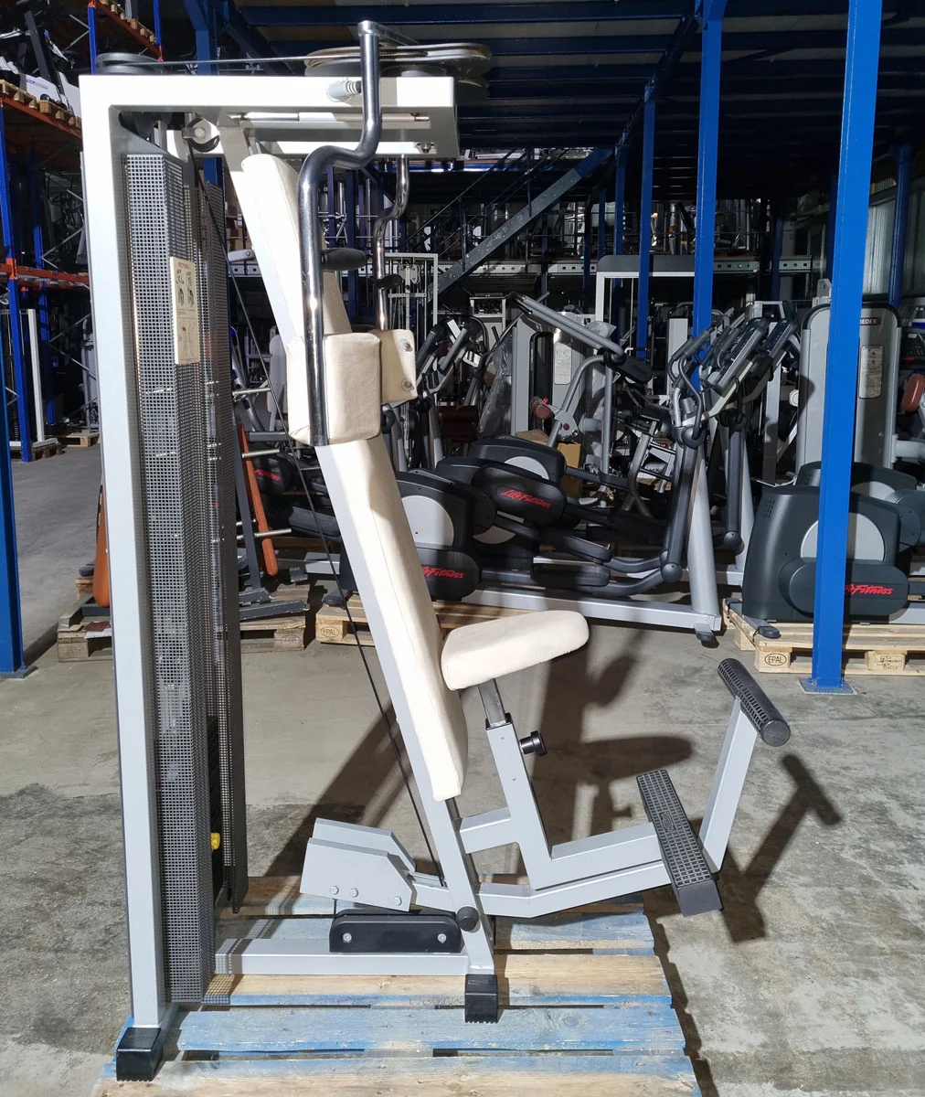 Technogym Butterfly Reverse, Rowing Torso, Silverline, Rahmenfarbe Silber, Polsterfarbe Beige, gebraucht - Image 4