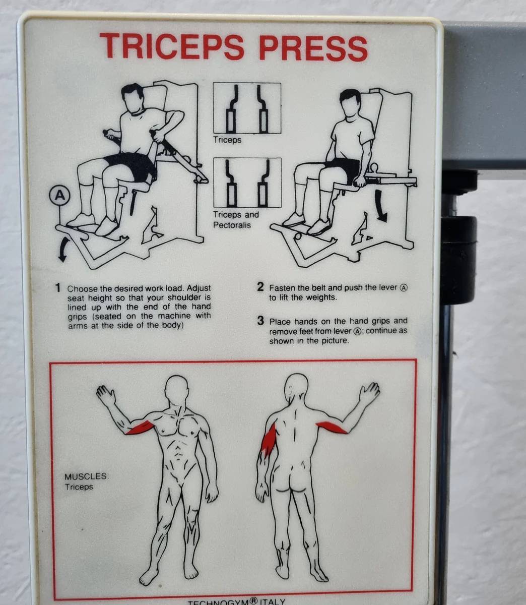 Technogym Dip sitzend, Trizepsmaschine, Stützstemme, Armstrecker, Rahmenfarbe Silber, Silverline, gebraucht - überholter Zustand - Image 12