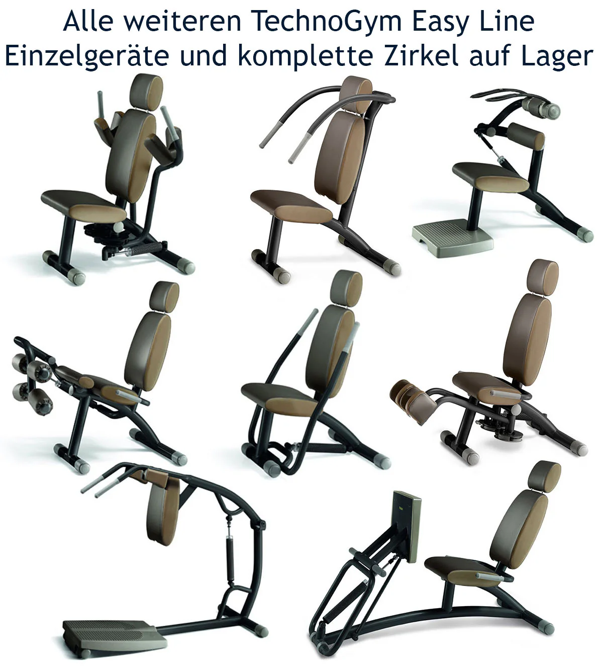 TechnoGym Easy Line Zirkelgerät, Bankdrücken und Rudern, Kombigerät 2 in 1, Einzelgerät hydraulisch, Polster Braun, gebraucht - Image 3