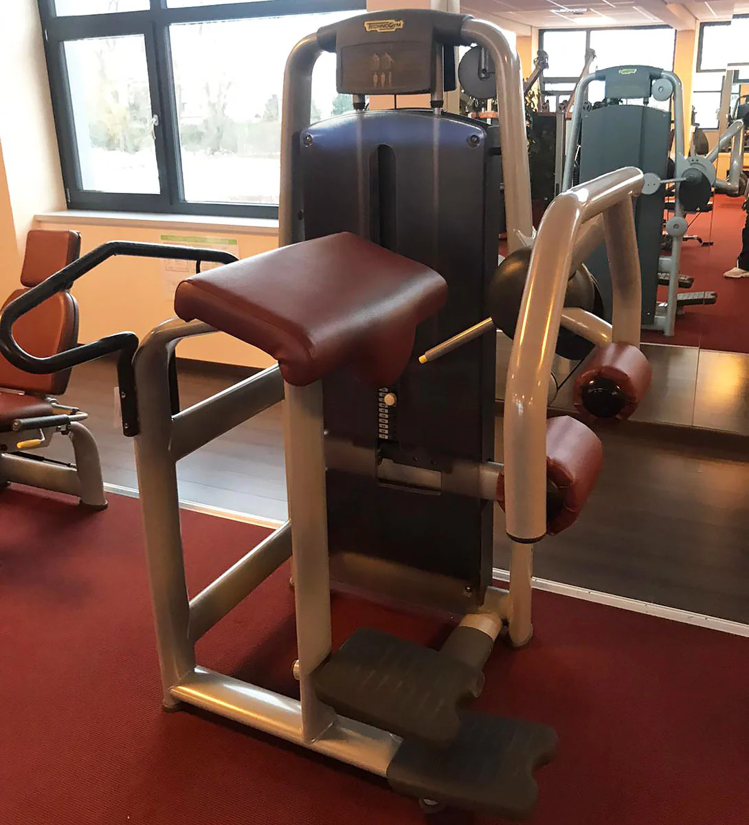 TechnoGym Gluteusmaschine, Pomaschine stehend, Glute, Selection Line - Neues Modell mit Plastikverkleidung, Polster Braun, gebraucht - überholter Zustand - Image 2