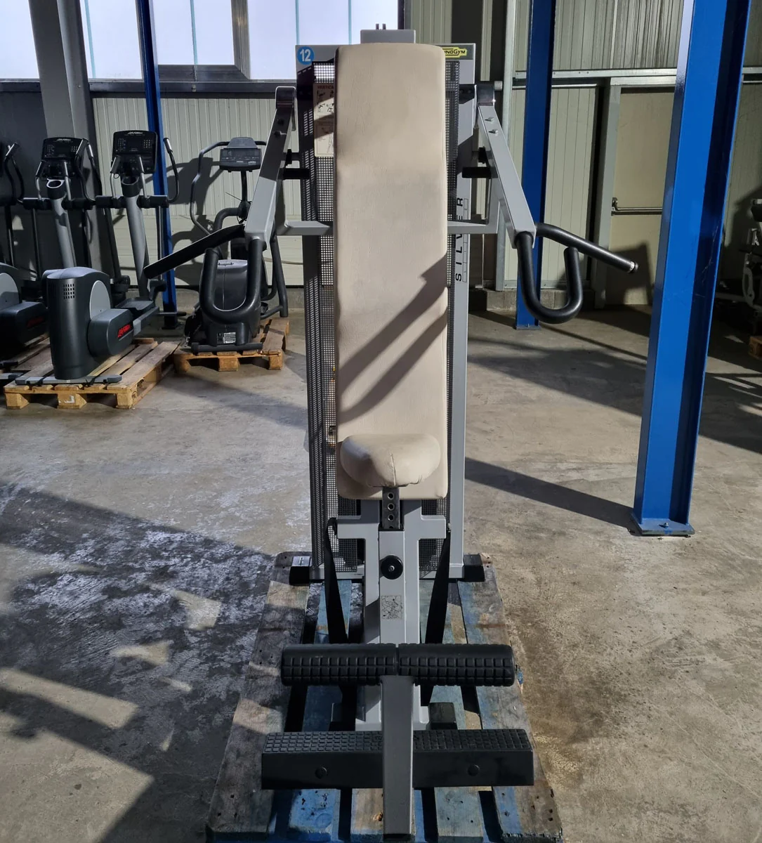 Technogym Latzug, Pulldown, Vertical Traction, Silverline, Rahmenfarbe Silber, Polsterfarbe Beige, gebraucht - Image 7
