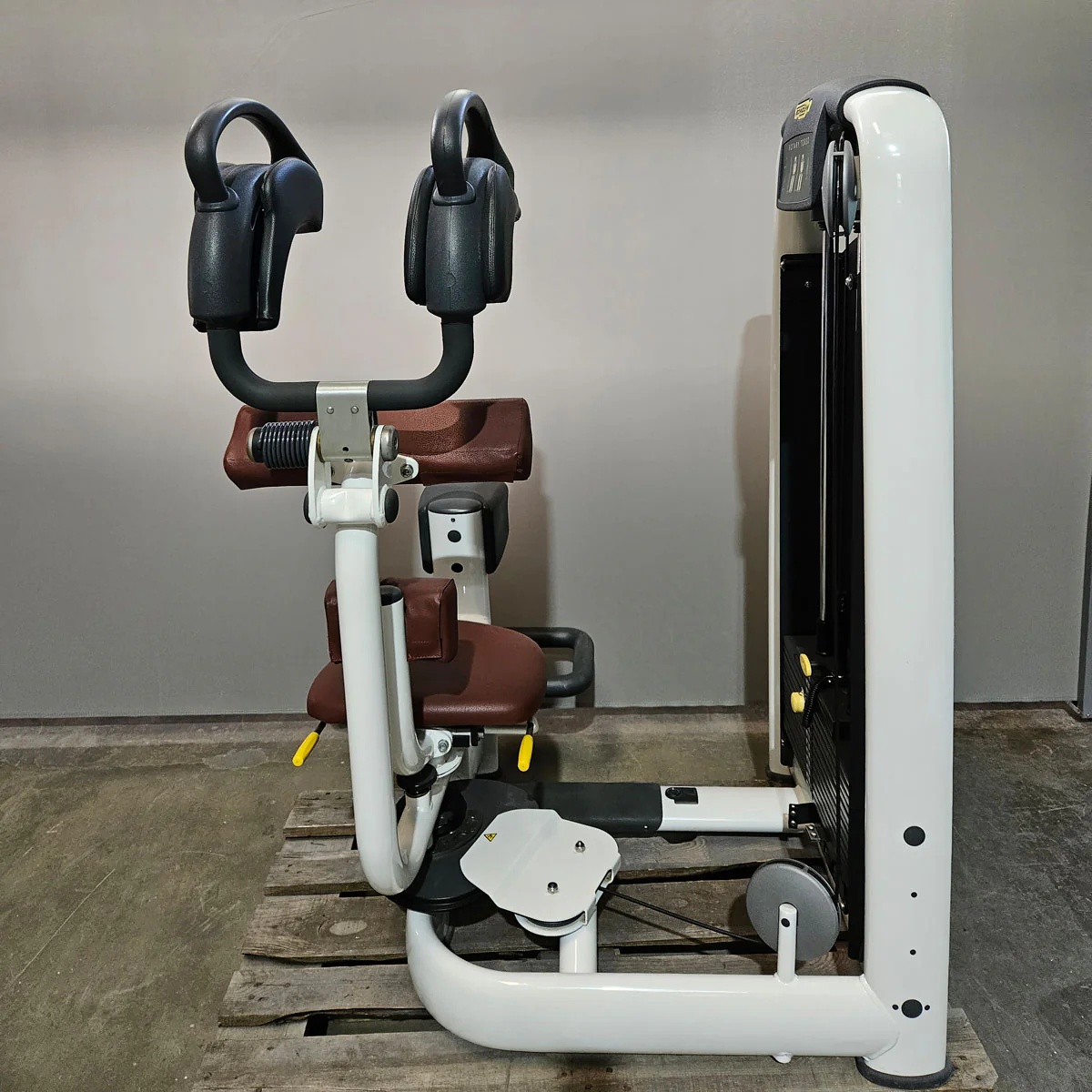 Technogym Rotationsmaschine, Rotary Torso, Twister, Selection Line, Rahmenfarbe Weiß, Polsterfarbe Braun, gebraucht - überholter Zustand - Image 4