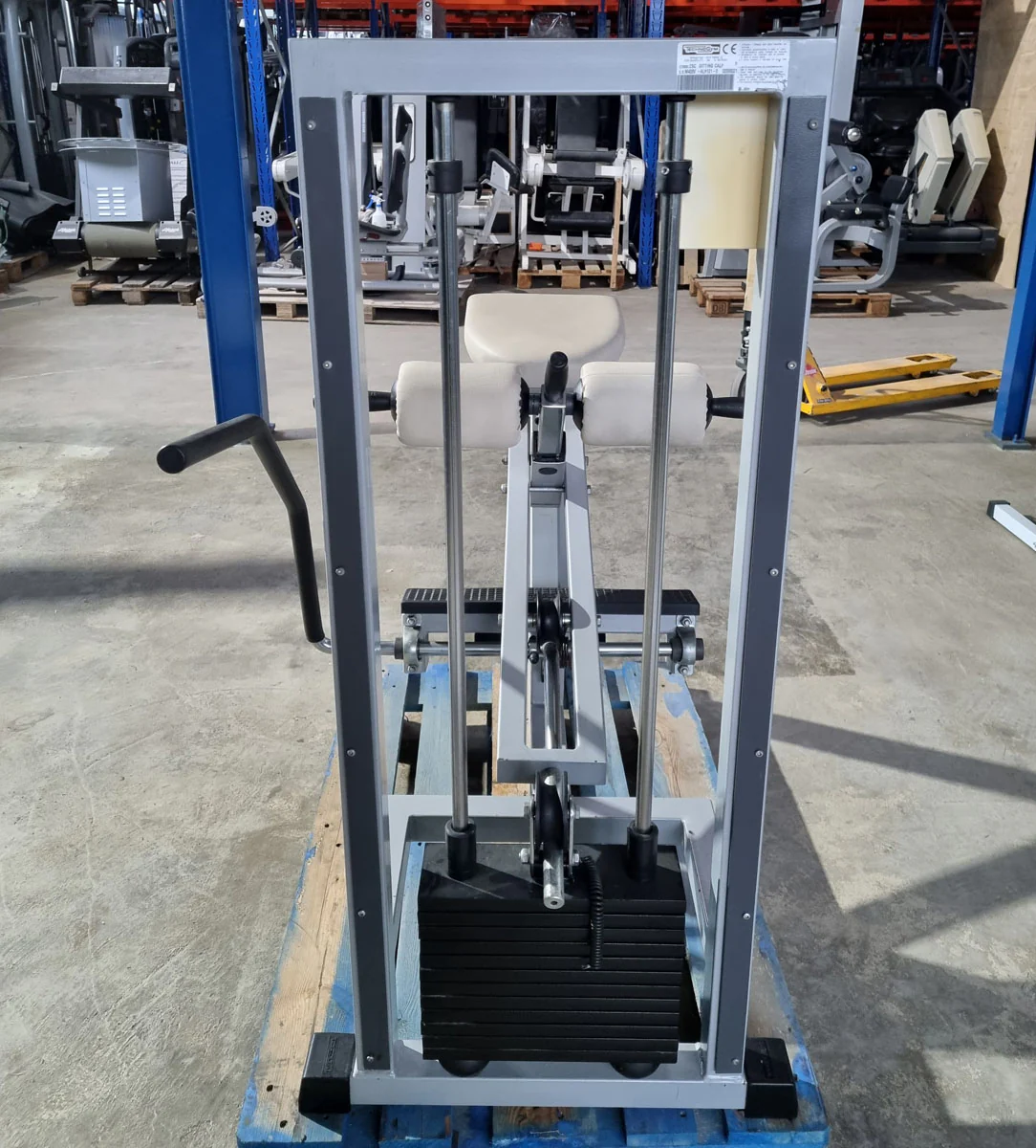 Technogym Seated Calf Sitting Wadenmaschine sitzend, Sitting Calf, Silverline, Oldschool, Rahmenfarbe Silber, gebraucht mit Gebrauchsspuren - Image 5
