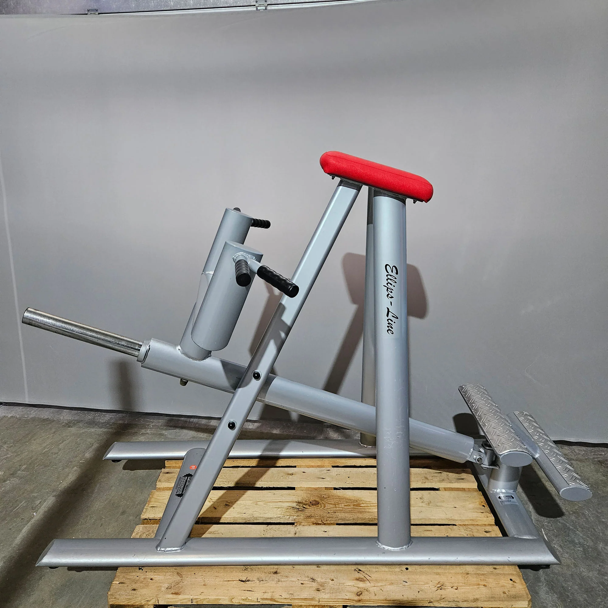 Teuwsen T-Bar Row Ruderstation mit Bruststütze. Ähnlich Gym80 oder L+K, Plate loaded Kraftgerät Rudern, Rahmen Silber, gebraucht - geprüfter Zustand - Image 3