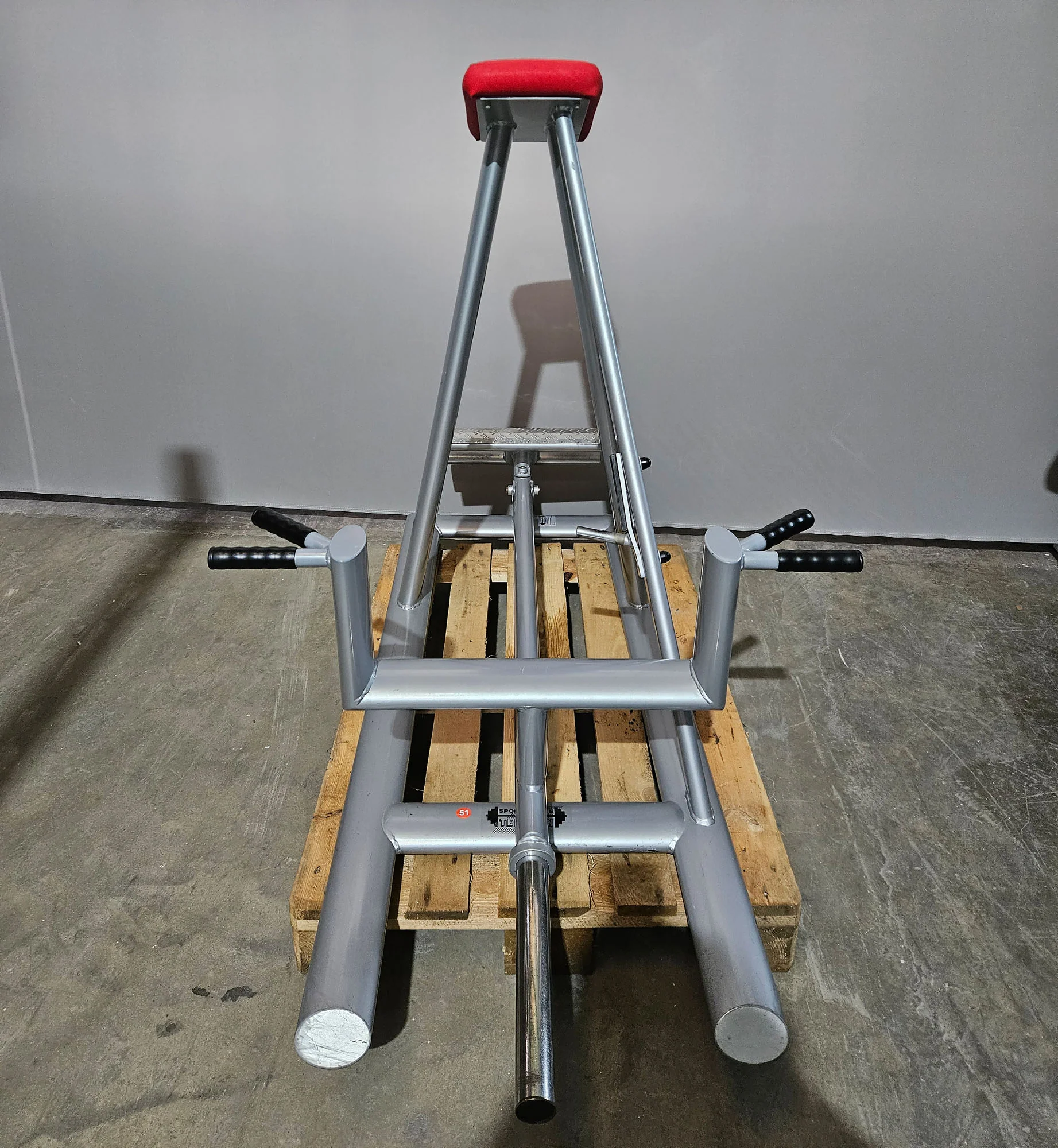 Teuwsen T-Bar Row Ruderstation mit Bruststütze. Ähnlich Gym80 oder L+K, Plate loaded Kraftgerät Rudern, Rahmen Silber, gebraucht - geprüfter Zustand - Image 4