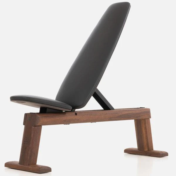WaterRower NOHrD Weightbench Trainingsbank Nussbaum - Kunst oder Echtleder in Schwarz - Image 3